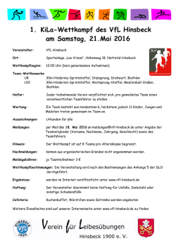 Die Auschreibung_KiLa gibt es hier. - VfL