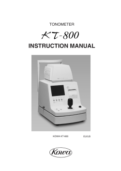 Manuals - KOWA Ophthalmic & Medical Equipments