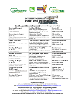 Festival-Programm  - RED GARTER Dixieland-Band