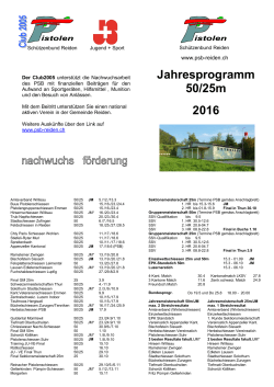 Jahresprogramm 2016 - Pistolen Schützenbund Reiden