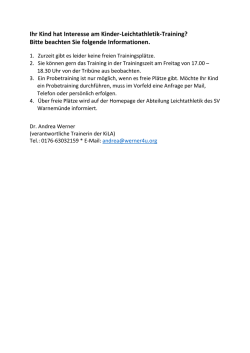 Ihr Kind hat Interesse am Kinder-Leichtathletik
