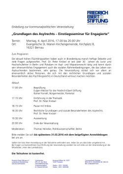 „Grundlagen des Asylrechts – Einstiegsseminar für Engagierte“