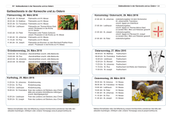 Gottesdienste in der Karwoche und zu Ostern
