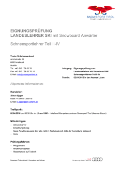 Info - Snowsport Tirol