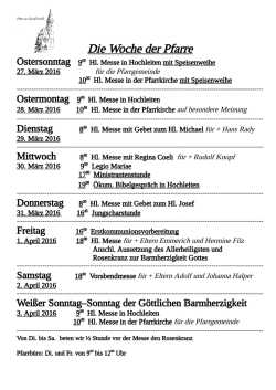 Die Woche der Pfarre