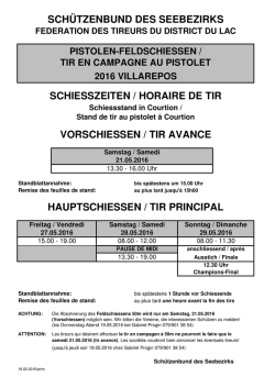 Horaires pistolet - Tir en campagne Villarepos