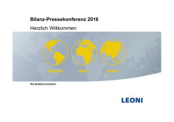 Bilanz-Pressekonferenz 2016 Herzlich Willkommen