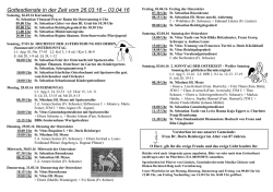 Gottesdienste in der Zeit vom 26.03.16 &ndash; 03.04.16