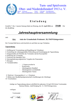 Jahreshauptversammlung