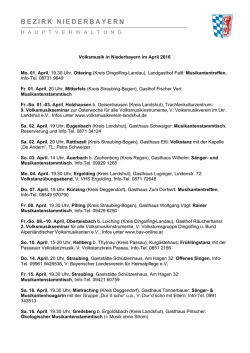 April - Bezirk Niederbayern