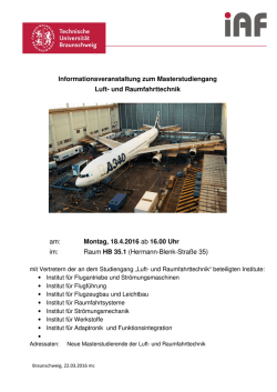 Info-Veranstaltung - Masterstudiengang "Luft