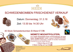SCHWEDENBOMBEN FRISCHDIENST VERKAUF