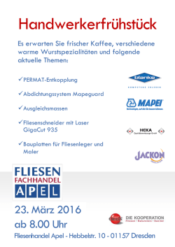 Handwerkerfr&uuml;hst&uuml;ck - Fliesenhandel Apel