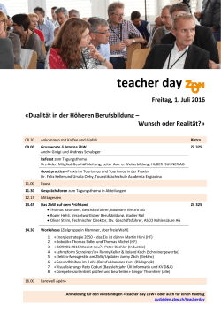 teacher day - Ausbildungen für Ausbildende am ZbW