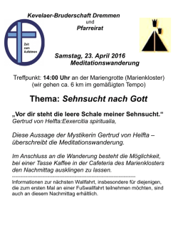 Thema: Sehnsucht nach Gott - Kevelaer