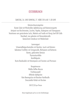 osterbrunch - Hotel & Restaurant Windmüller