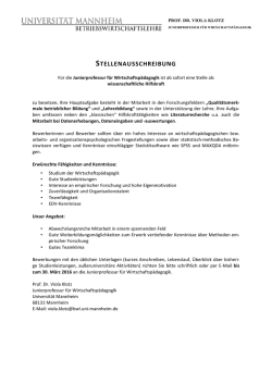 stellenausschreibung - Universität Mannheim