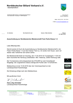 NDM Freie Partie Klasse 1-3 - Norddeutscher Billard Verband eV