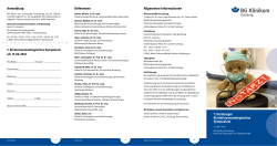 Anmeldung Referenten Allgemeine Informationen 7. Duisburger