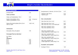 Preisliste - Bastel Party