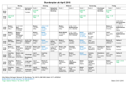 Stundenplan ab April 2016