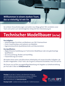 Technischer Modellbauer (m/w)