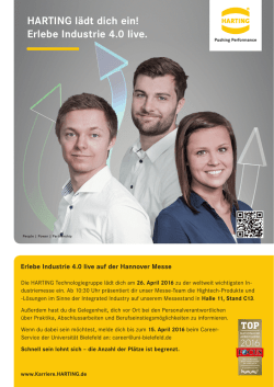 HARTING l&auml;dt dich ein! Erlebe Industrie 4.0 live.
