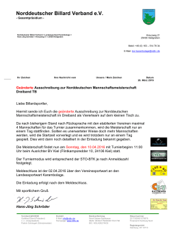 NDMM Dreiband TB - Norddeutscher Billard Verband eV