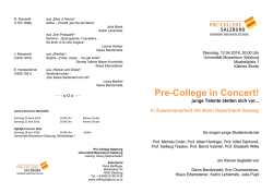 Dienstag 12.4.2016 20:00 Uhr Kleines Studio - Pre