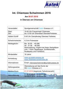 Int. Chiemsee Schwimmen 2016 Am 09.07.2016 in &Uuml;bersee am