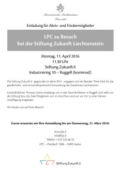 LPC zu Besuch bei der Stiftung Zukunft Liechtenstein