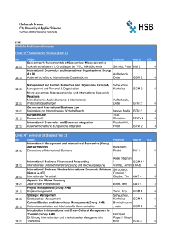 Modules Catalogue Summer 2016