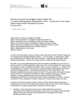 Discorso pronunciato dal Consigliere di Stato