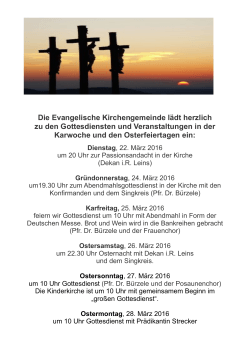 Plakat Ostern 2016 - Evangelische Kirchengemeinde Horrheim