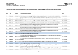 Termine Berufspraktische Ausbildung für Praxislehrkräfte