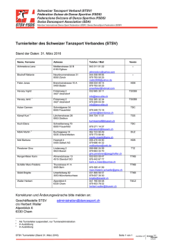 STSV_Turnierleiter - Schweizer Tanzsport Verband STSV