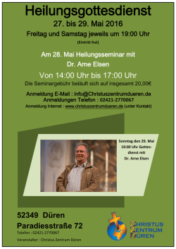Heilungsgottesdienst - Christus Zentrum D&uuml;ren