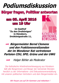 Podiumsdiskussion Gemeinde Wend