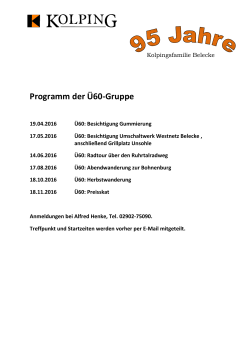 Programm der Ü60-Gruppe - Kolpingsfamilie Belecke