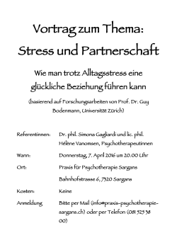 Flyer - Praxis für Psychotherapie Sargans