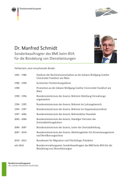 Dr. Manfred Schmidt - Bundesverwaltungsamt