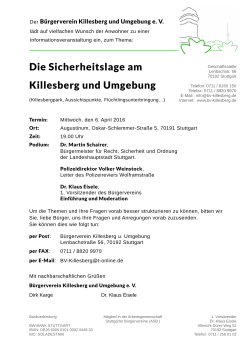 Einladung als PDF zum - beim Bürgerverein Killesberg