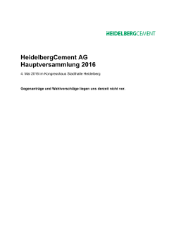 HeidelbergCement AG Hauptversammlung 2016