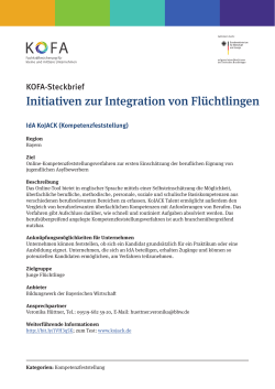 Bayern - Steckbrief IdA KoJack (Kompetenzfeststellung)