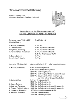 Gottesdienste 21 Februar 2016 - Pfarreiengemeinschaft Ottmaring
