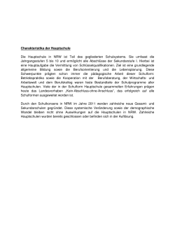 Charakteristika der Hauptschule (pdf | 19 KByte)