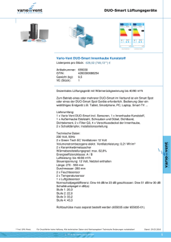 DUO-Smart L&uuml;ftungsger&auml;te - Vario