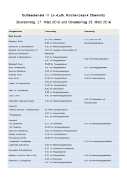 Gottesdienste - Kirche Chemnitz
