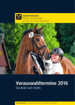 Vorauswahltermine 2016 - Hannoveraner Verband
