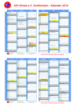 ASV Ulmtal e.V. Greifenstein – Kalender 2016